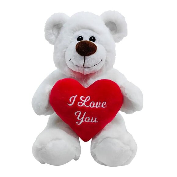 Valentine Sammy White Bear 8" - 17206 - Picture 1 of 1